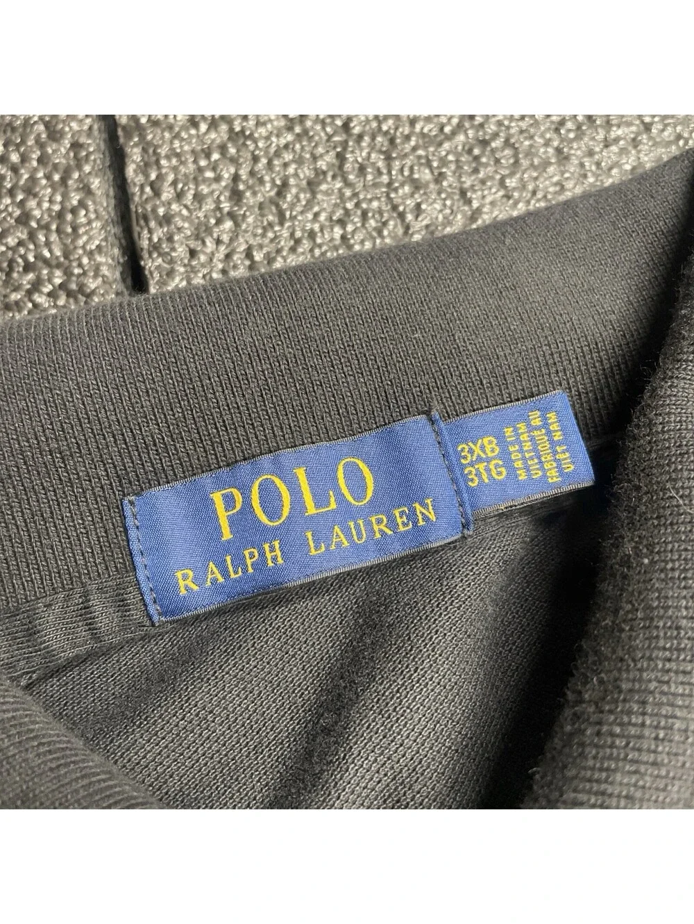 Polo Ralph Lauren Polo Shirt Mens 3XB Black Gray Pony Pique Cotton Casual Preppy